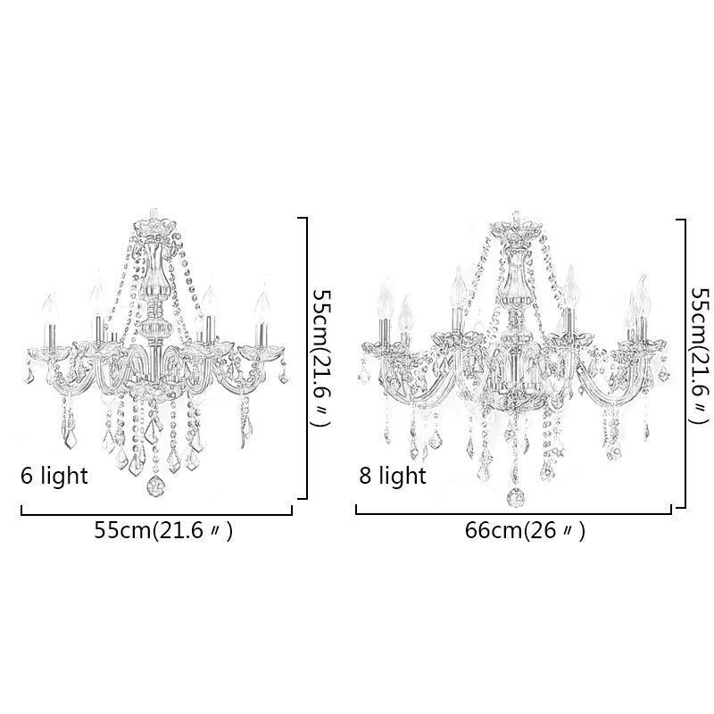 Elegante lámpara colgante de cristal de estilo europeo.