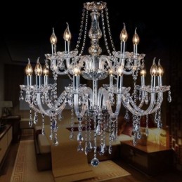 Lámpara colgante de cristal transparente europea