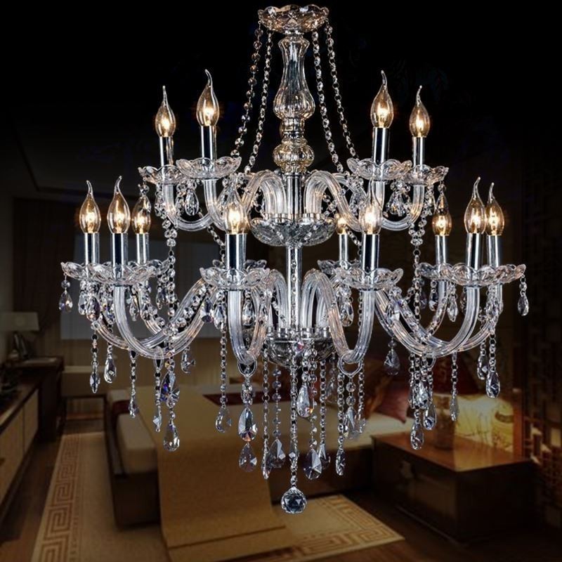 Lámpara colgante de cristal transparente europea