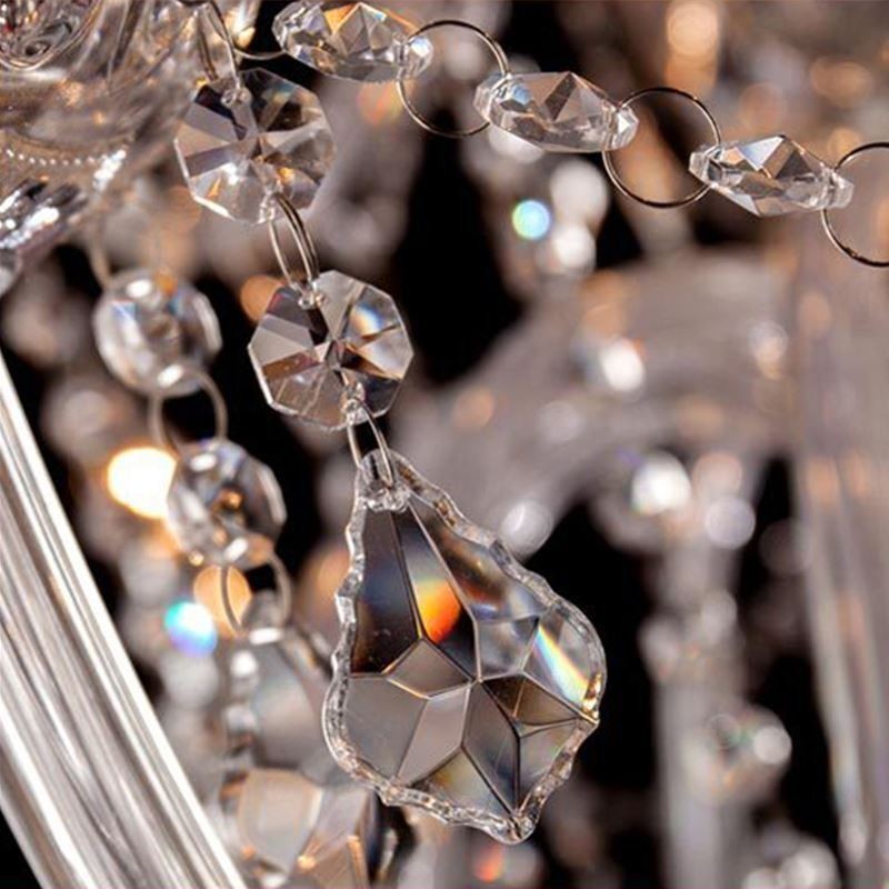 Lámpara colgante de cristal transparente europea