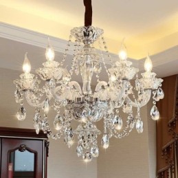 Lámpara colgante de cristal de lujo, elegante y europea.