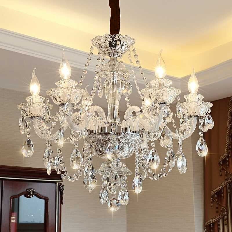 Lámpara colgante de cristal de lujo, elegante y europea.