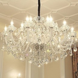 Lámpara colgante de cristal de lujo, elegante y europea.