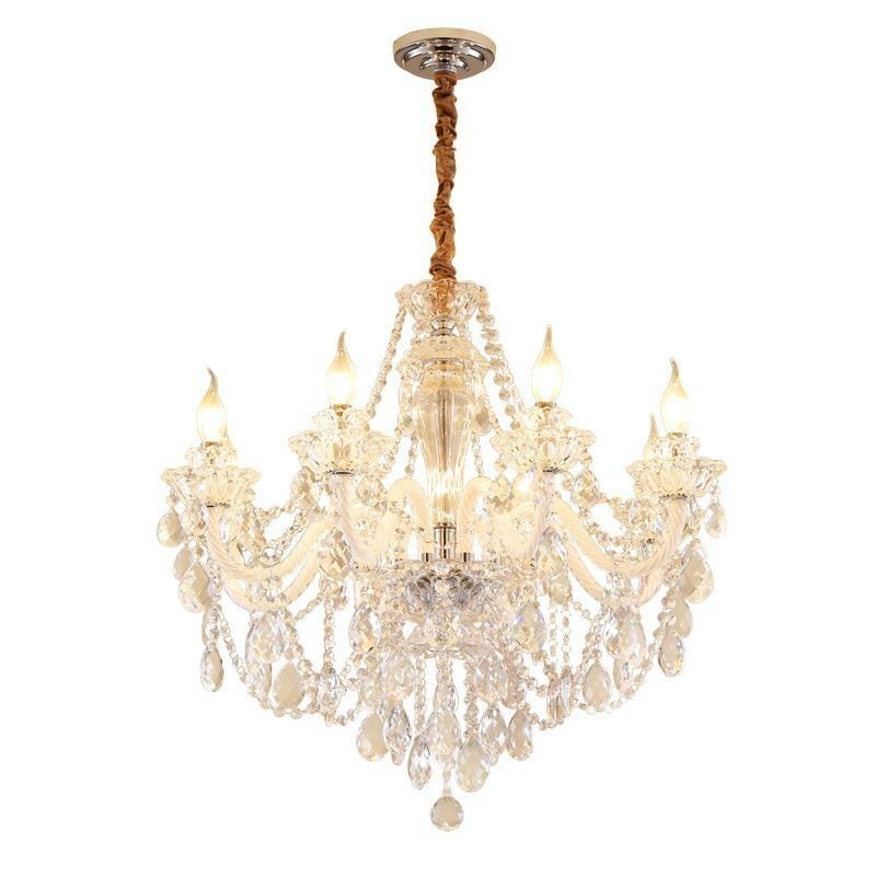 Lámpara colgante de cristal de lujo, elegante y europea.