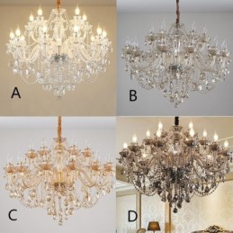 Lámpara colgante de cristal de lujo, elegante y europea.