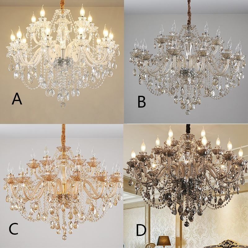 Lámpara colgante de cristal de lujo, elegante y europea.
