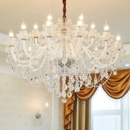 Lámpara colgante de cristal de lujo, elegante y europea.