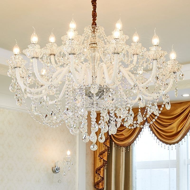 Lámpara colgante de cristal de lujo, elegante y europea.