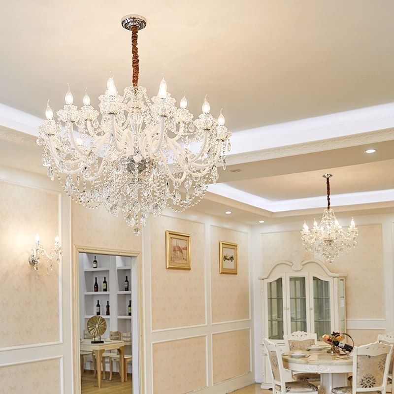 Lámpara colgante de cristal de lujo, elegante y europea.