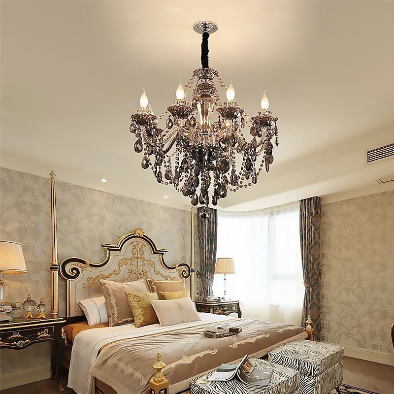Lámpara colgante de cristal de lujo, elegante y europea.