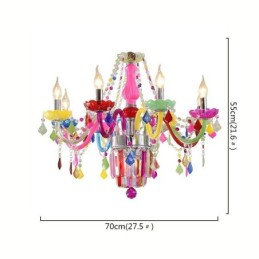 Lámpara colgante de cristal de colores, única y europea.