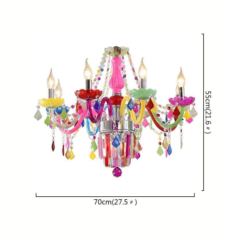 Lámpara colgante de cristal de colores, única y europea.