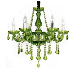 Lámpara colgante de cristal de estilo europeo, única, color verde