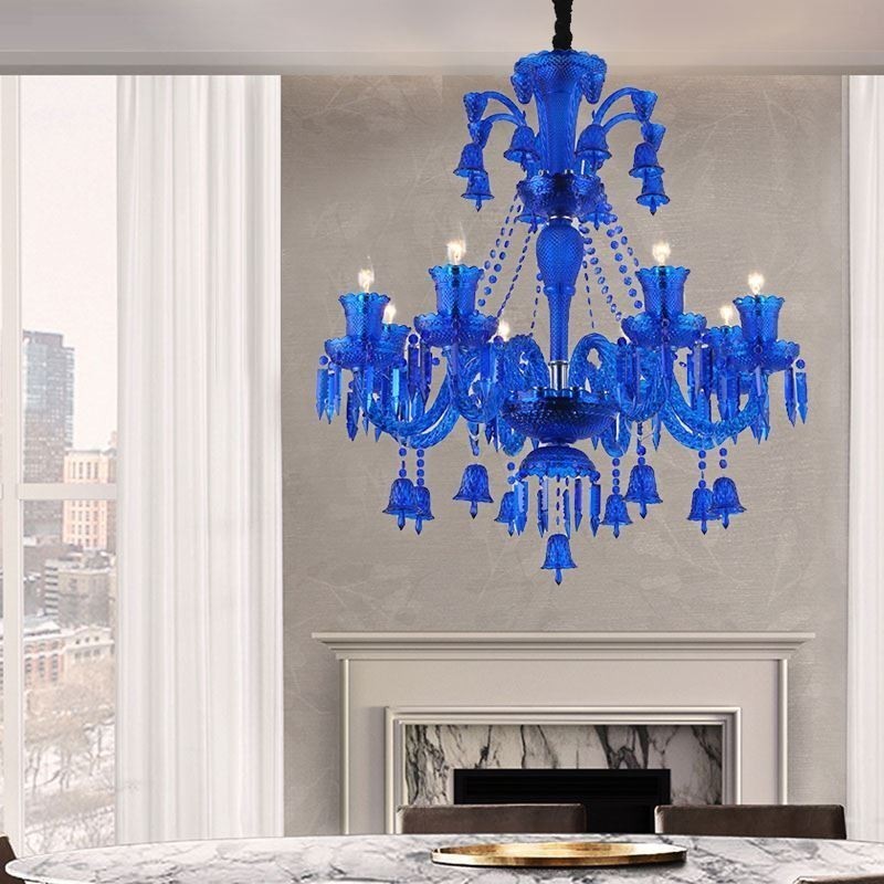 Lámpara de techo de cristal con forma de campana europea