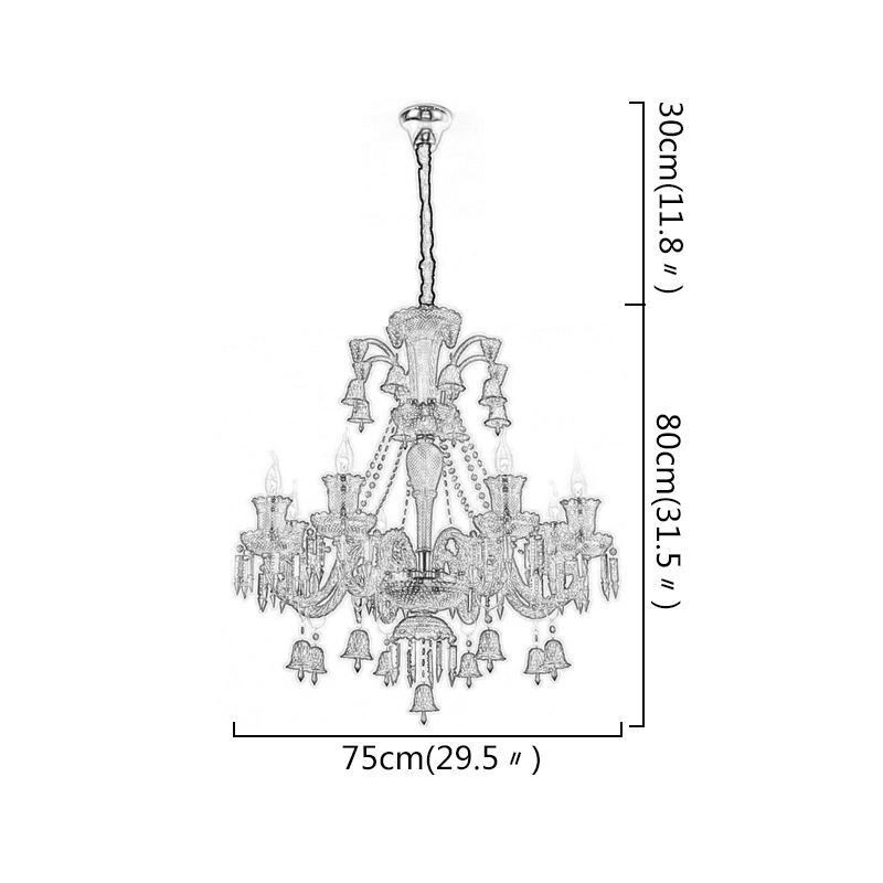 Lámpara de techo de cristal con forma de campana europea