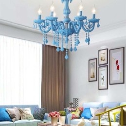 Elegante lámpara colgante de cristal de estilo europeo de gran tamaño.