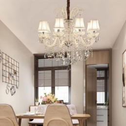 Elegante lámpara colgante de cristal de color blanco europeo