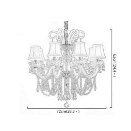 Elegante lámpara colgante de cristal de color blanco europeo