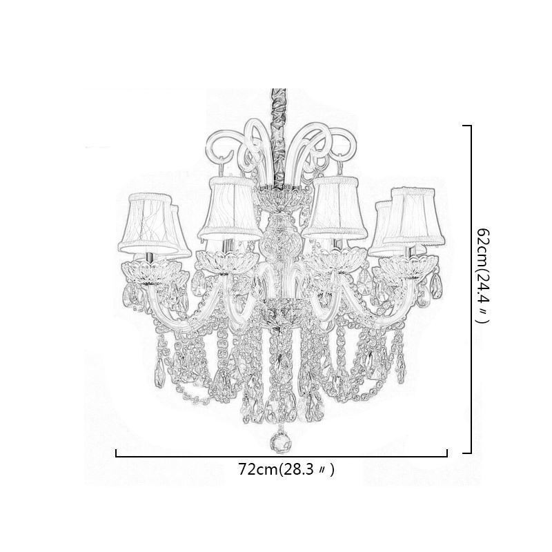 Elegante lámpara colgante de cristal de color blanco europeo