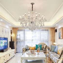 Elegante lámpara colgante de cristal de color blanco europeo