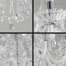 Elegante lámpara colgante de cristal de color blanco europeo