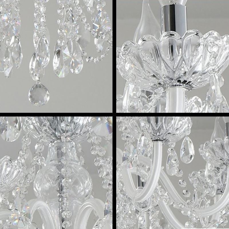 Elegante lámpara colgante de cristal de color blanco europeo