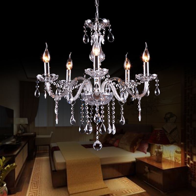 Lámpara colgante de cristal con estilo, moderna y europea.