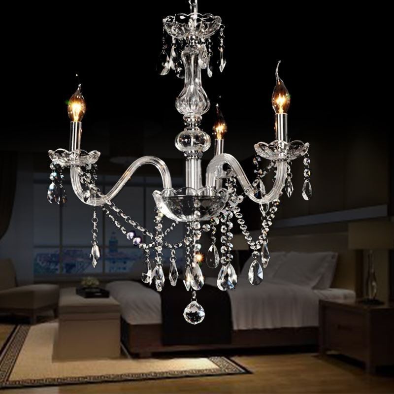 Lámpara colgante de cristal con estilo, moderna y europea.