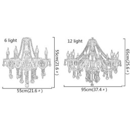 Lámpara colgante de cristal europea de lujo en color ámbar.