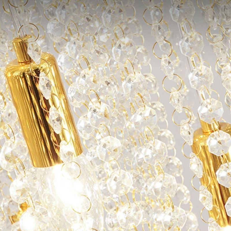 Lámpara de araña de cristal moderna, lámpara de techo de cristal de lujo con 19 luces