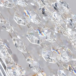 Lámpara de araña de cristal moderna, lámpara de techo de cristal de lujo con 19 luces