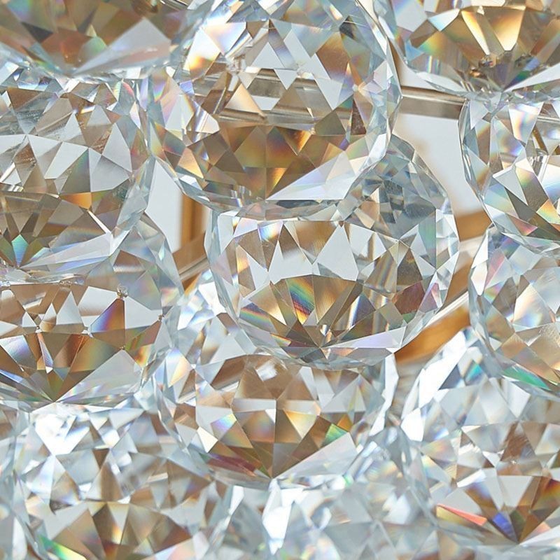 Lámpara de araña de cristal moderna, lámpara de techo de cristal de lujo con 19 luces