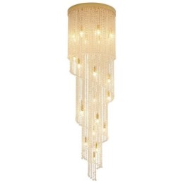Lámpara de araña de cristal moderna, lámpara de techo de cristal de lujo con 19 luces