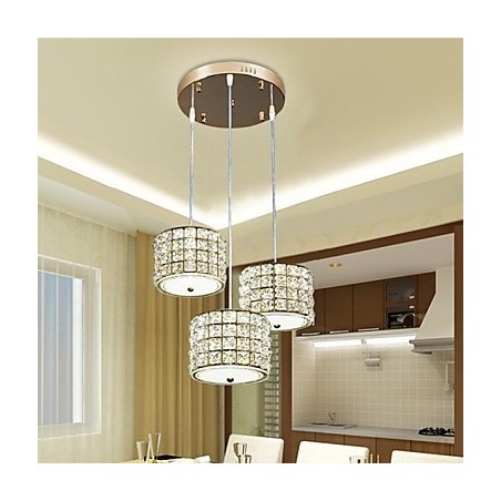Lámpara colgante de cristal de 3 luces Lámpara colgante de cristal de 3 luces