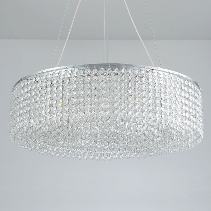 Lámpara de techo decorativa de lujo europea de cristal moderna con 12 luces