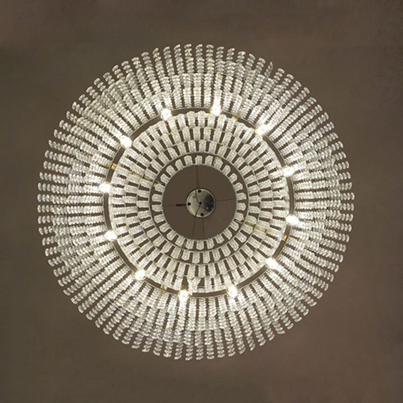 Lámpara de techo decorativa de lujo europea de cristal moderna con 12 luces