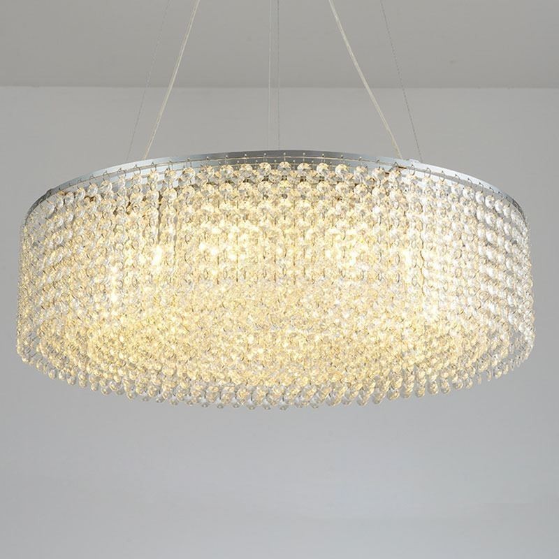 Lámpara de techo decorativa de lujo europea de cristal moderna con 12 luces