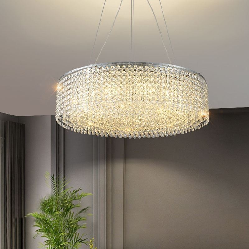 Lámpara de techo decorativa de lujo europea de cristal moderna con 12 luces