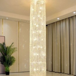 Lámpara de araña de cristal de lujo, moderna lámpara de techo con 36 luces