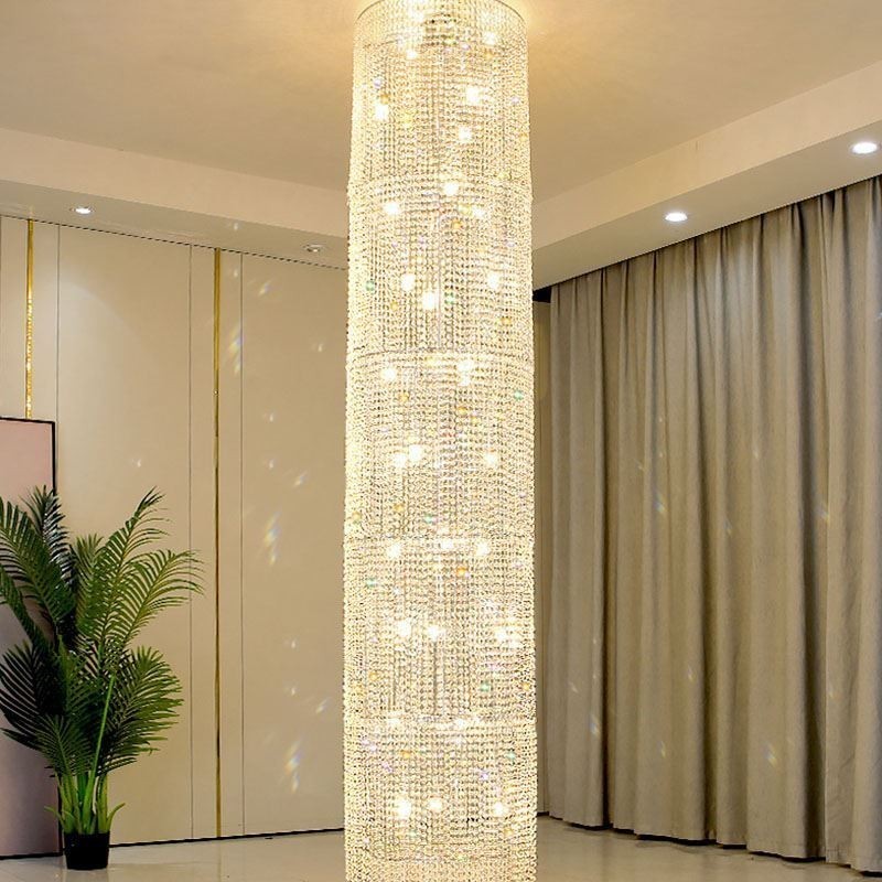 Lámpara de araña de cristal de lujo, moderna lámpara de techo con 36 luces