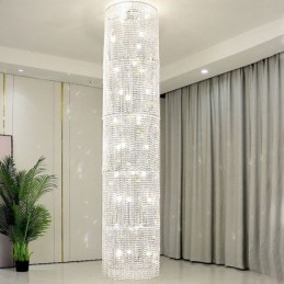 Lámpara de araña de cristal de lujo, moderna lámpara de techo con 36 luces