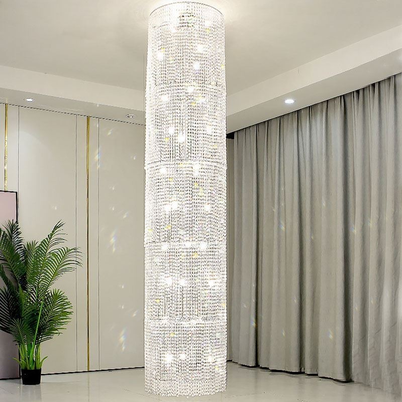 Lámpara de araña de cristal de lujo, moderna lámpara de techo con 36 luces