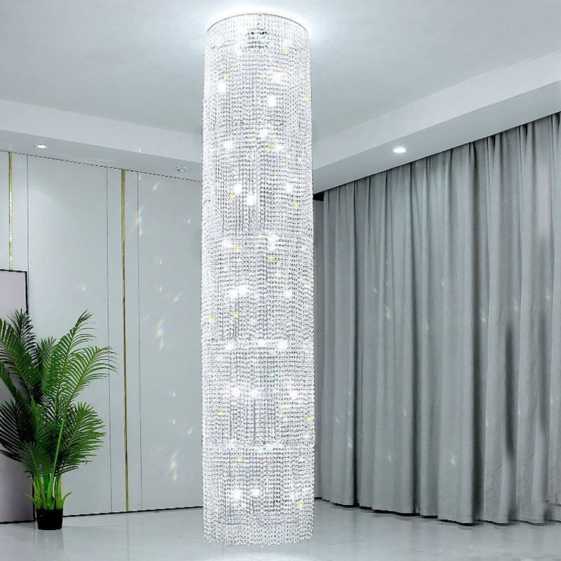 Lámpara de araña de cristal de lujo, moderna lámpara de techo con 36 luces