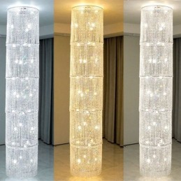Lámpara de araña de cristal de lujo, moderna lámpara de techo con 36 luces