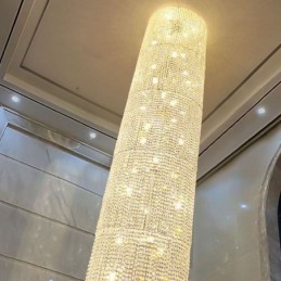 Lámpara de araña de cristal de lujo, moderna lámpara de techo con 36 luces