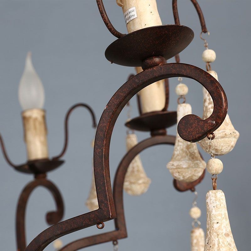 Lámpara colgante de madera de estilo retro elegante