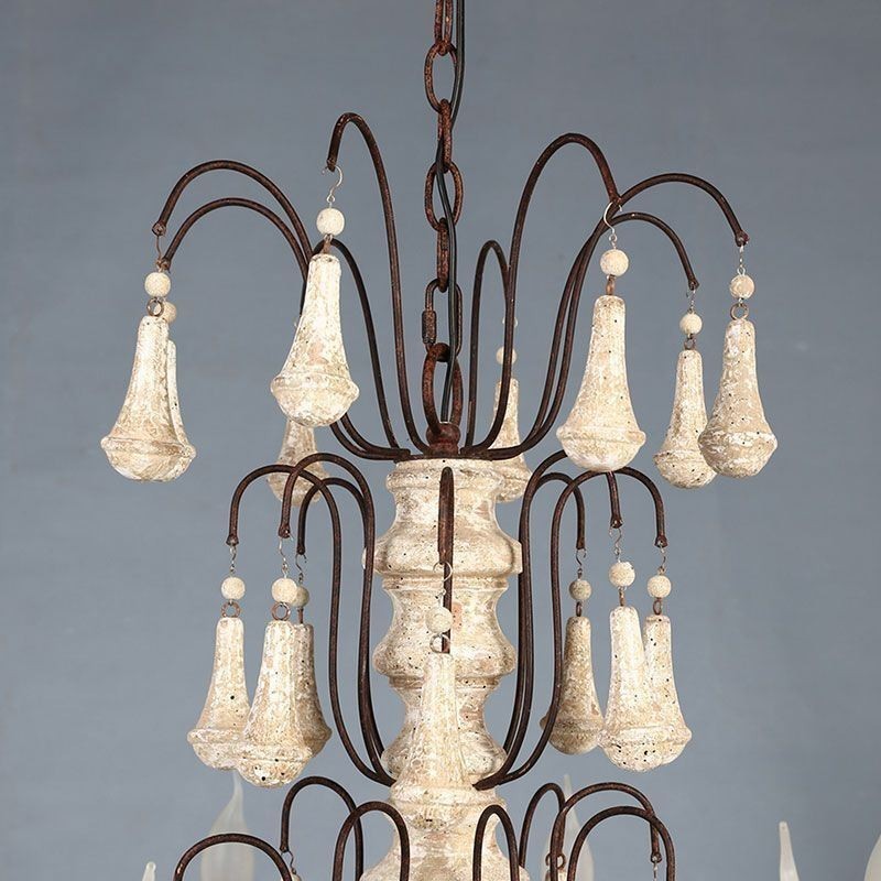 Lámpara colgante de madera de estilo retro elegante