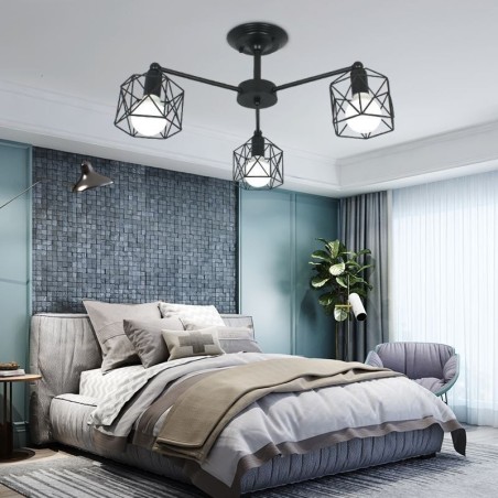 Lámpara colgante moderna de jaula de pájaros de hierro, iluminación decorativa Lámpara colgante moderna de jaula de pájaros de hierro, iluminación decorativa