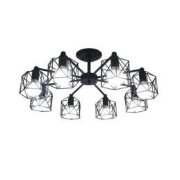 Lámpara colgante moderna de jaula de pájaros de hierro, iluminación decorativa