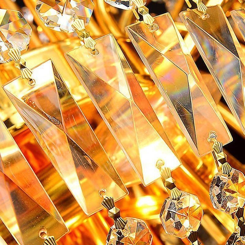 Lámpara colgante de escalera dúplex de cristal de lujo europeo